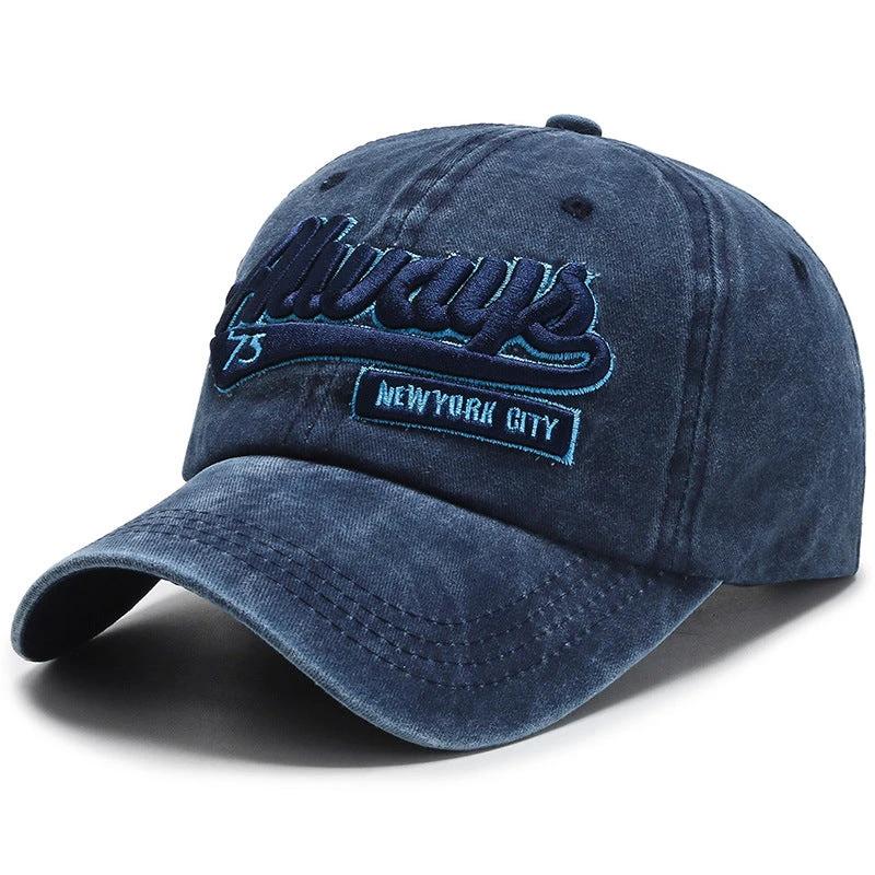 Washed Denim Casual Baseball Cap For Men by GJG Denim