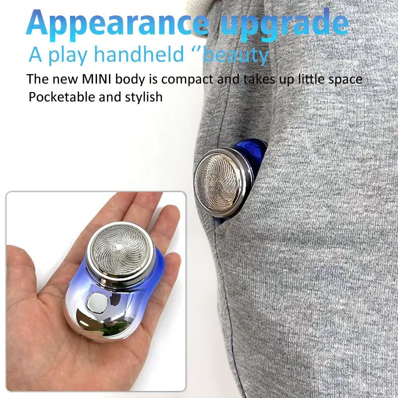 Mini Portable Face Cordless Shavers Rechargeable USB Electric Shaver Wet & Dry Painless Small Size Machine Shaving For Men by GJG Denim