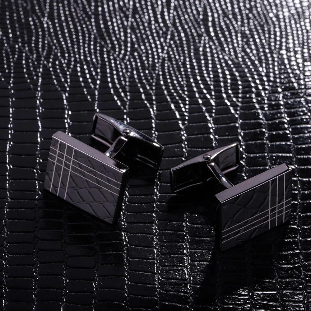 Striped Men's French Shirt Cufflinks by GJG Denim