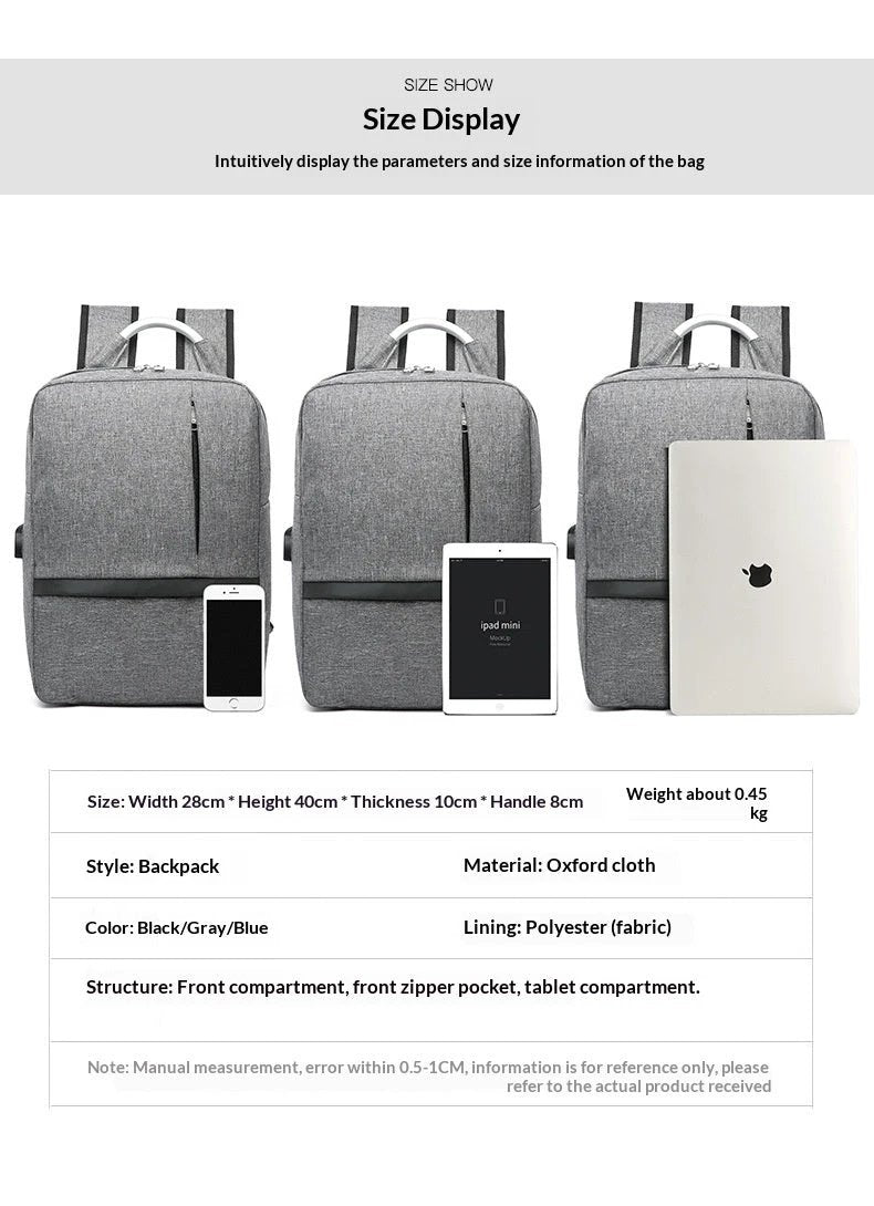 Men's Casual Oxford Cloth Business Multifunctional Backpack by GJG Denim