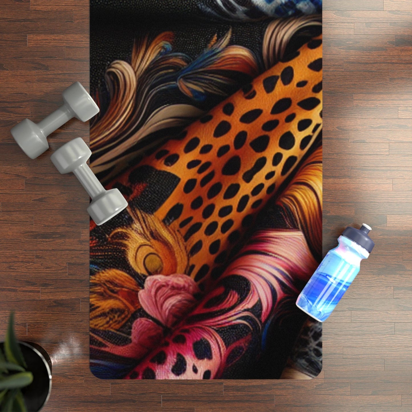 Vibrant Rubber Yoga Mat for Mindful Practice, Non-slip Exercise Mat, Unique Workout Gear, Fitness Gift for Yogis, Home Decor by Printify