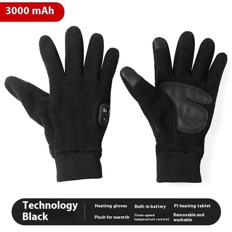 Men's Warm Thick Windproof Electric Heating Gloves by GJG Denim