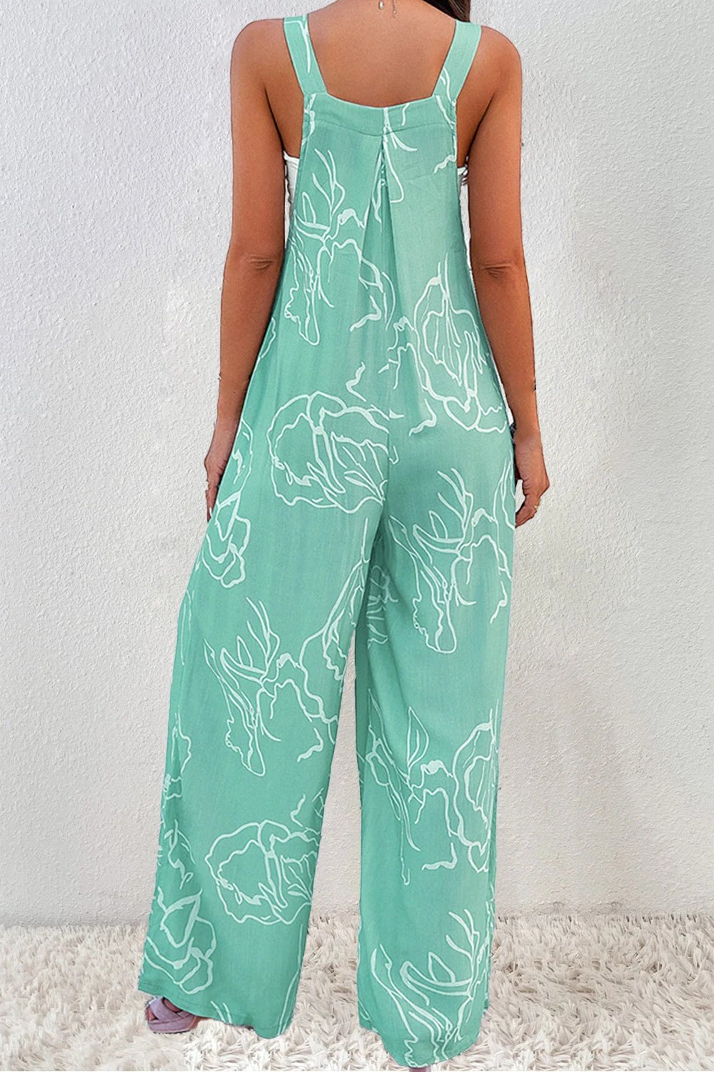 Printed Wide Strap Jumpsuit by Lady Ros