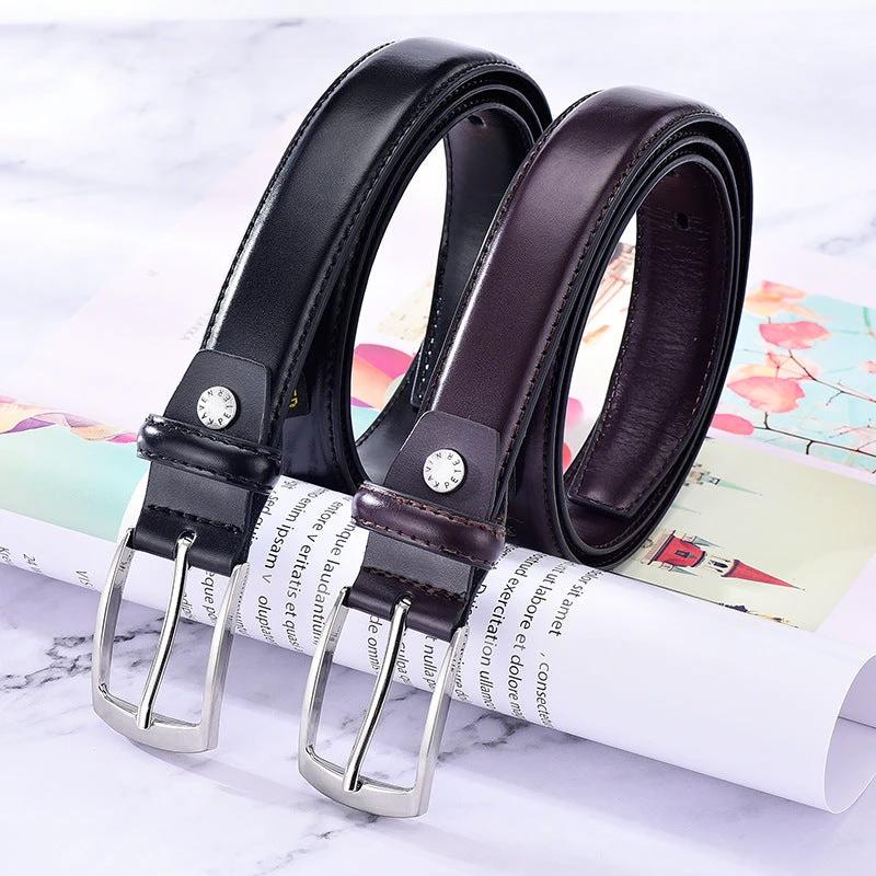 Men's Leather Pin Buckle Belt by GJG Denim