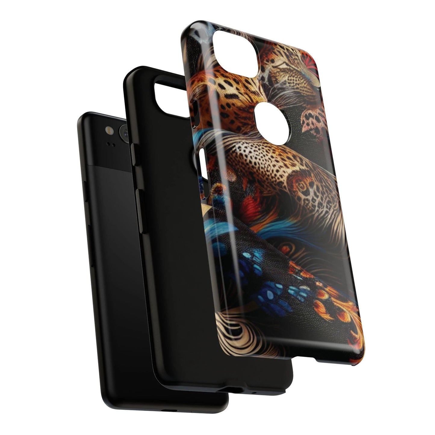 Stylish Tough Phone Case with Elegant Black and Gold Design by Printify