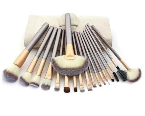 Persian Make-up Brush Suit Rice White Make Up Brush, Champagne Color Brush Handle Make-up Brush by GJG Denim