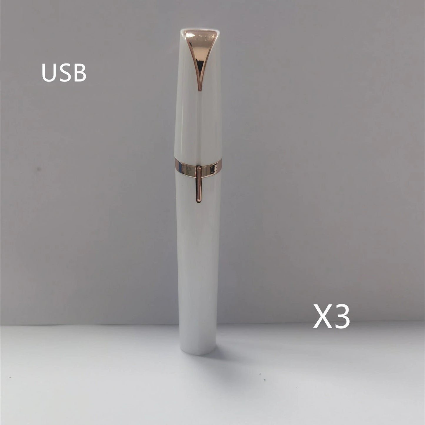 Mini Electric Eyebrow Trimmer Lipstick Brows Pen Hair Remover Painless Razor Epilator with LED Light by GJG Denim