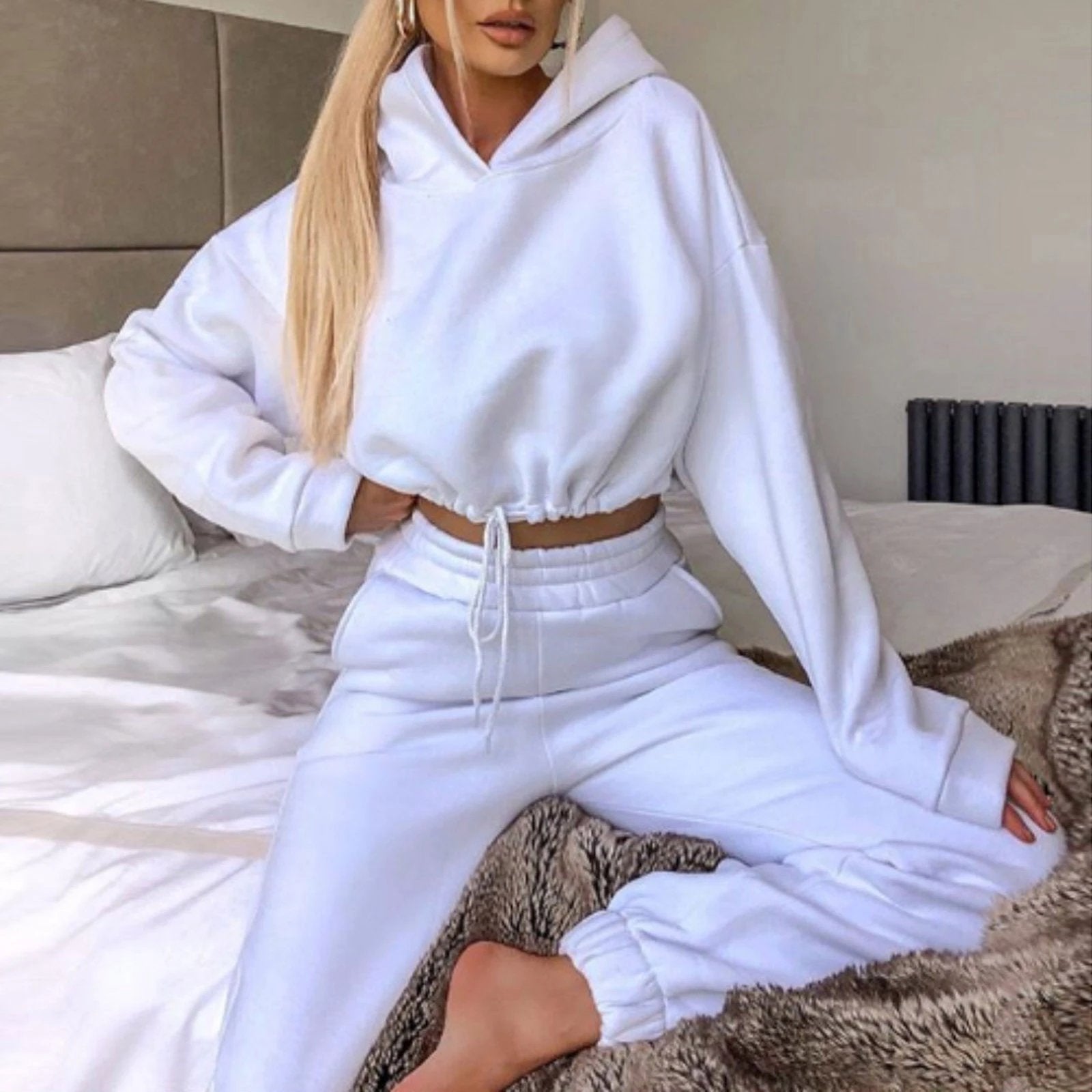 Jogging Suits For Women 2 Piece Sweatsuits Tracksuits Sexy Long Sleeve HoodieCasual Fitness Sportswear by GJG Denim