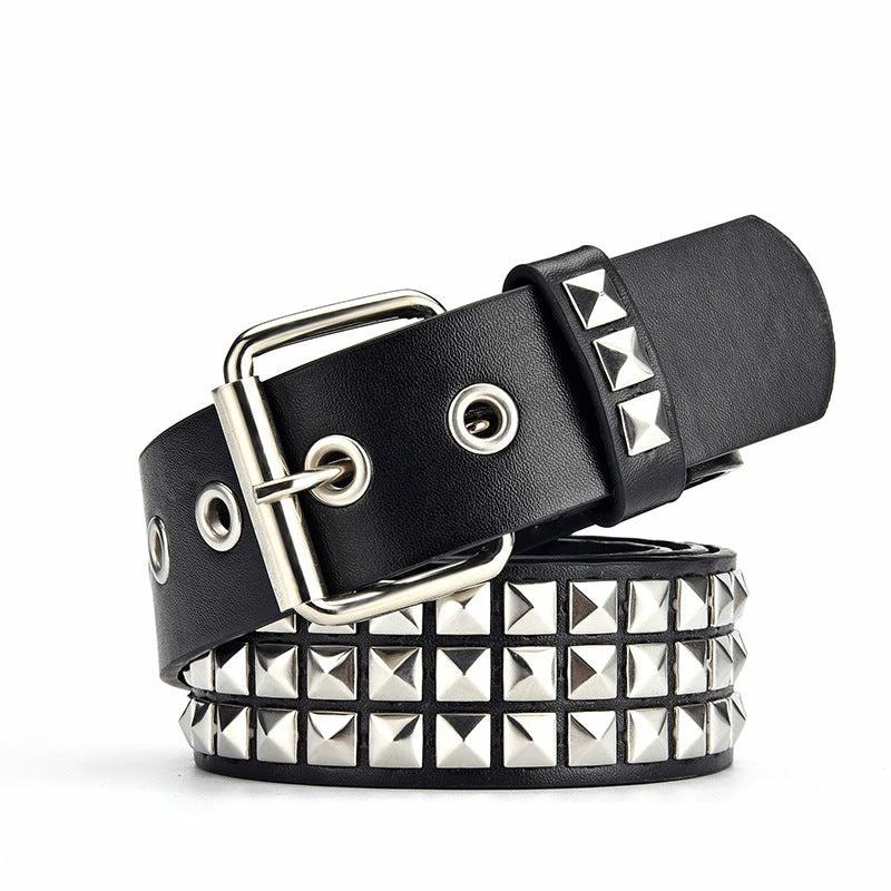 Men's Punk Belt Pyramid Rivet Belt Catch by GJG Denim