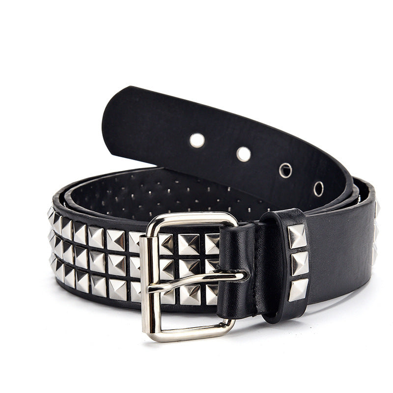 Men's Punk Belt Pyramid Rivet Belt Catch by GJG Denim