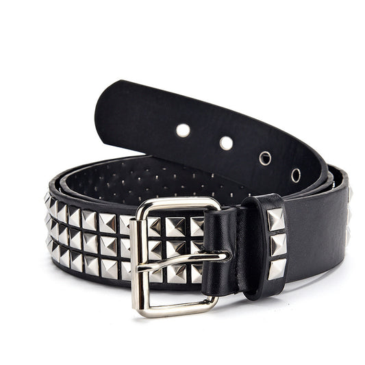 Men's Punk Belt Pyramid Rivet Belt Catch by GJG Denim