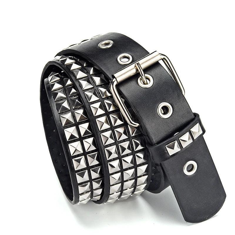 Men's Punk Belt Pyramid Rivet Belt Catch by GJG Denim