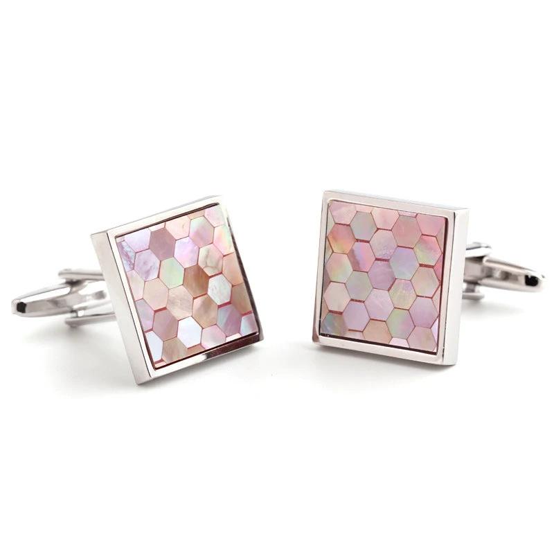 Men's Pink Shells Cufflinks by GJG Denim