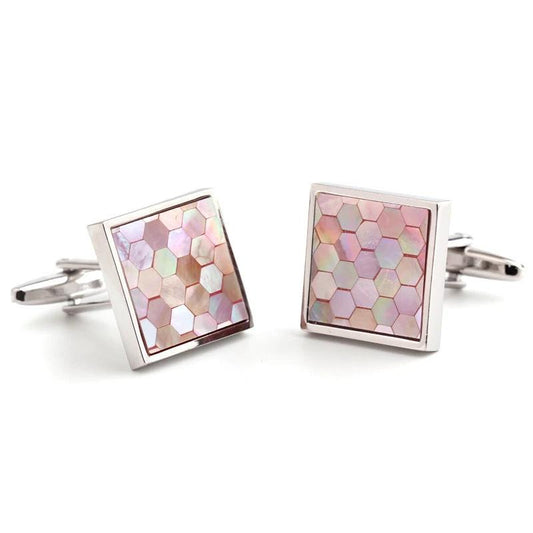 Men's Pink Shells Cufflinks by GJG Denim