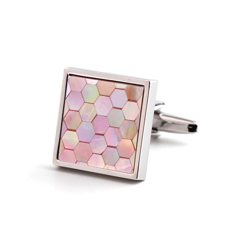 Men's Pink Shells Cufflinks by GJG Denim
