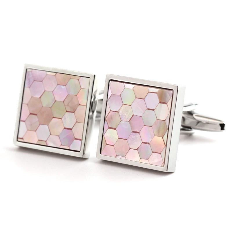 Men's Pink Shells Cufflinks by GJG Denim