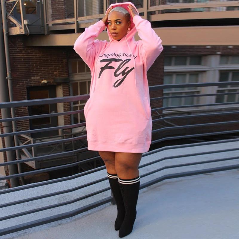 Women Plus Size Hoodie Dress by GJG Denim