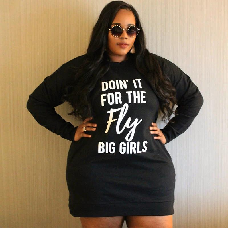 Women Plus Size Hoodie Dress by GJG Denim