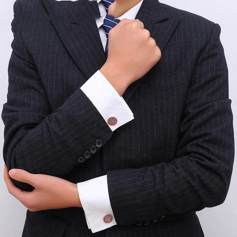 Painted ArcheryTarget French Cufflinks by GJG Denim