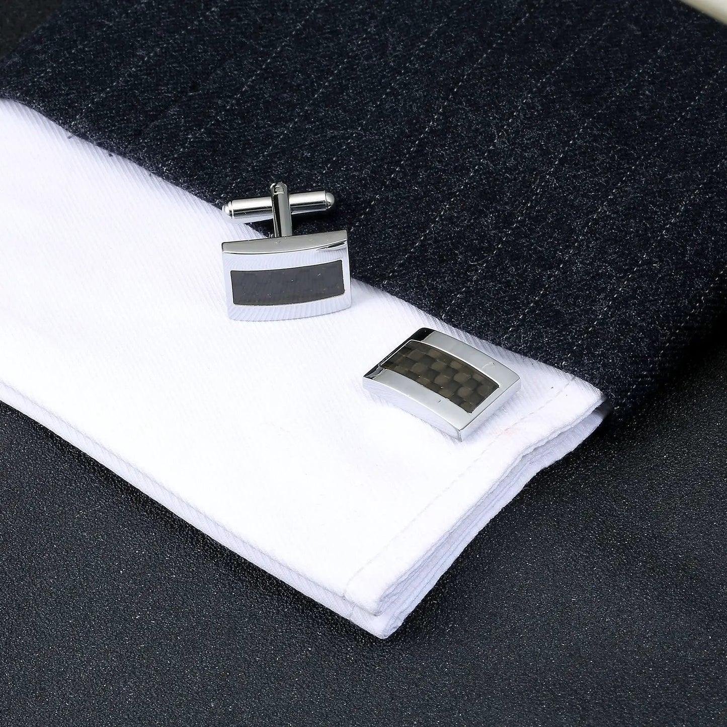 Men's Carbon Fiber Cufflinks by GJG Denim