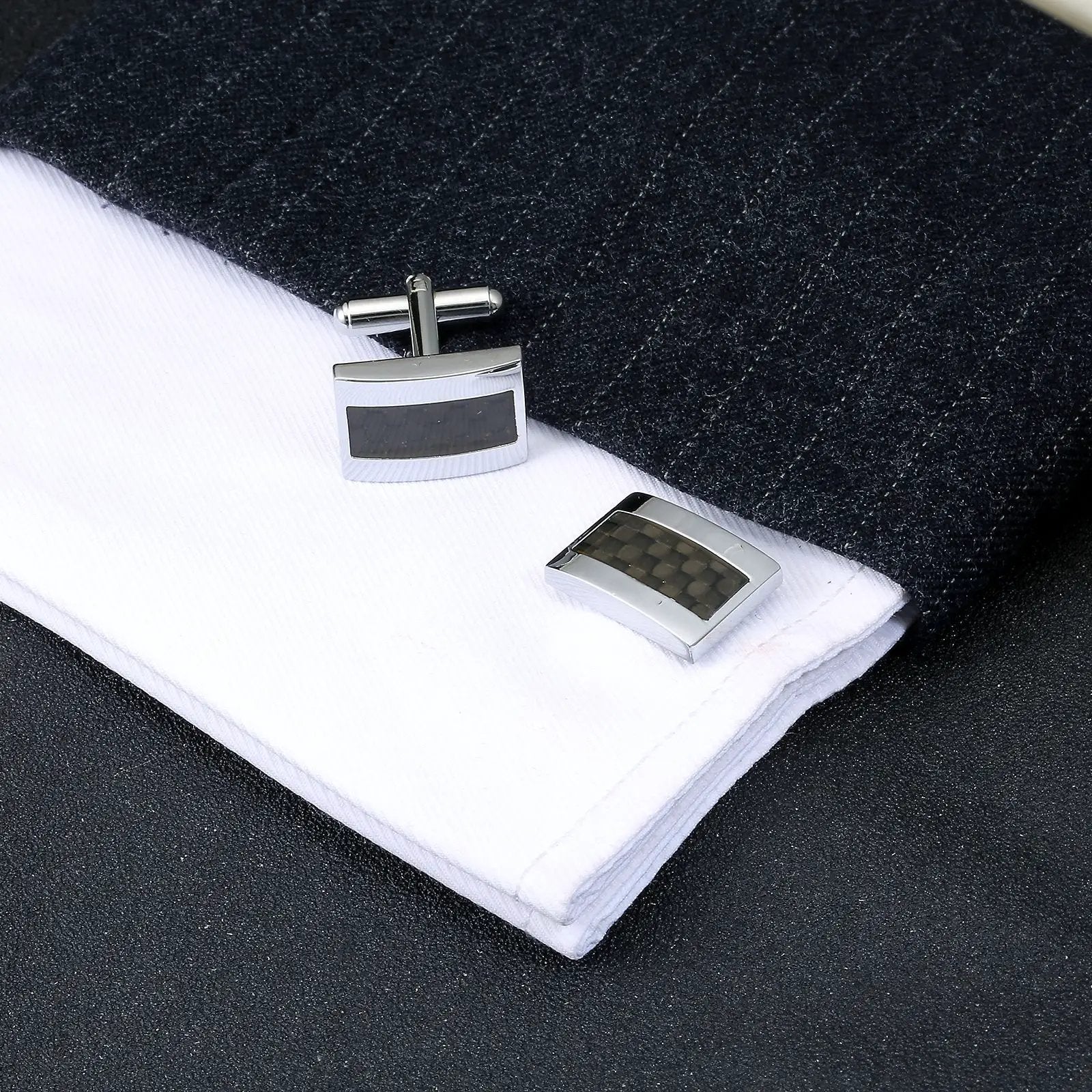 Men's Carbon Fiber Cufflinks by GJG Denim