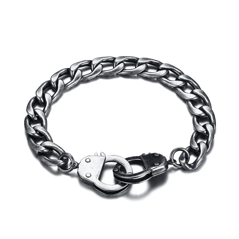 Titanium Steel Handcuffs Bracelet For Men by GJG Denim