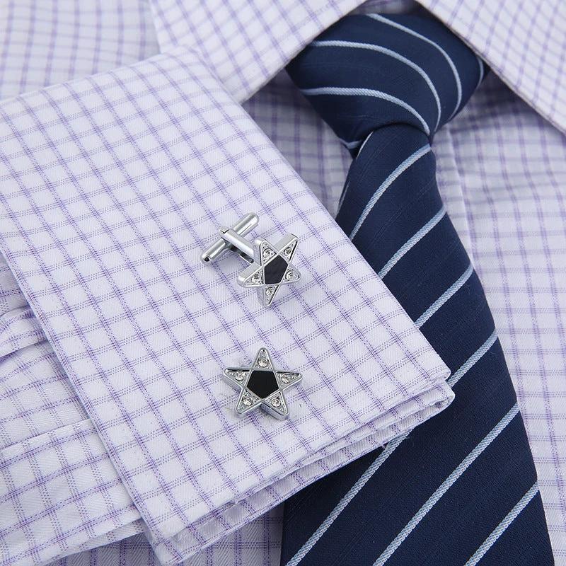 Novel Five-Pointed Star Shape Cufflinks by GJG Denim