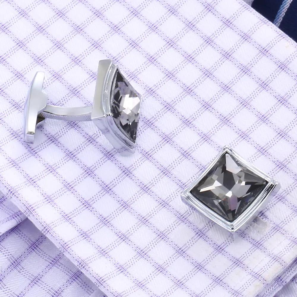 Smoked Grey Square Cufflinks For Men by GJG Denim