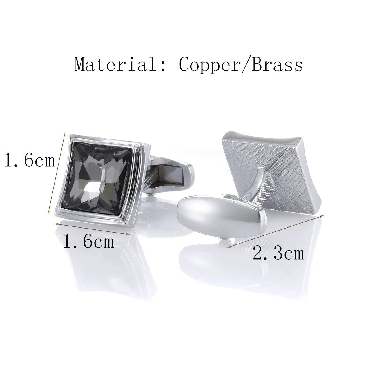 Smoked Grey Square Cufflinks For Men by GJG Denim