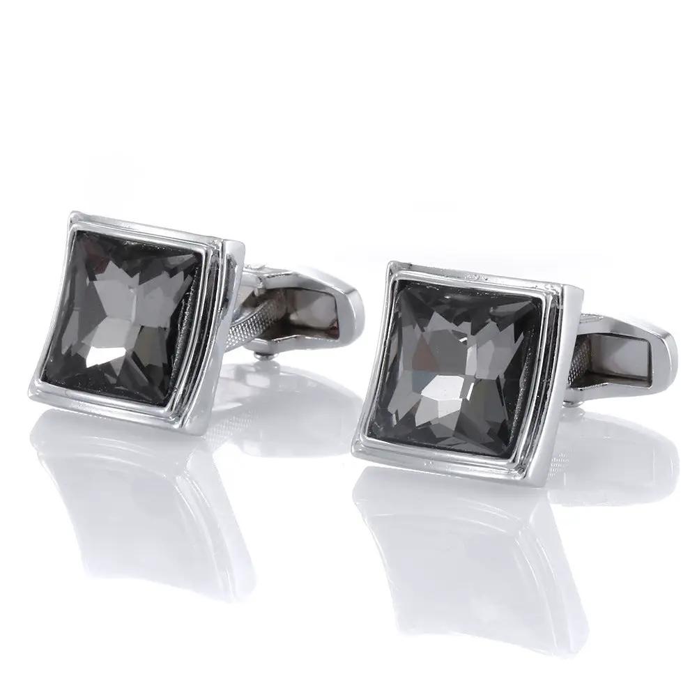 Smoked Grey Square Cufflinks For Men by GJG Denim