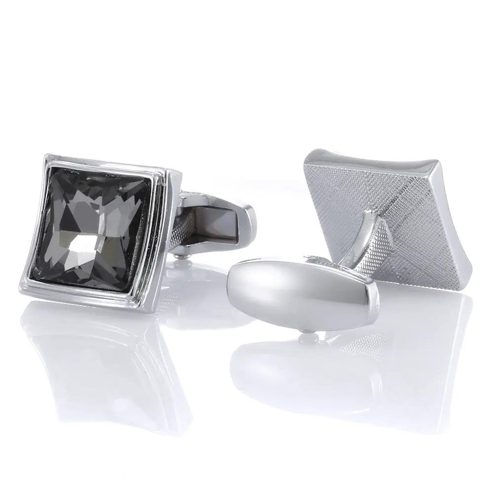 Smoked Grey Square Cufflinks For Men by GJG Denim