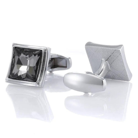 Smoked Grey Square Cufflinks For Men by GJG Denim