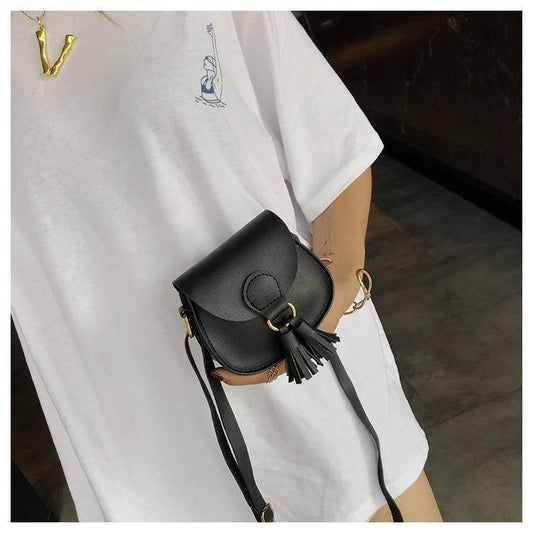 Casual One-Shoulder Small Satchel Tassel Girls Children's Bag by GJG Denim
