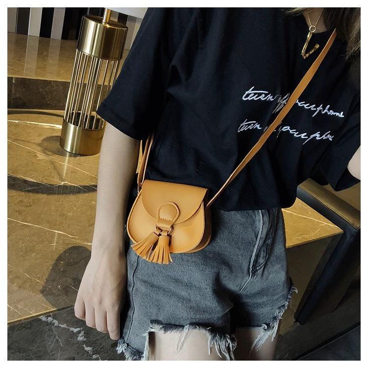 Casual One-Shoulder Small Satchel Tassel Girls Children's Bag by GJG Denim