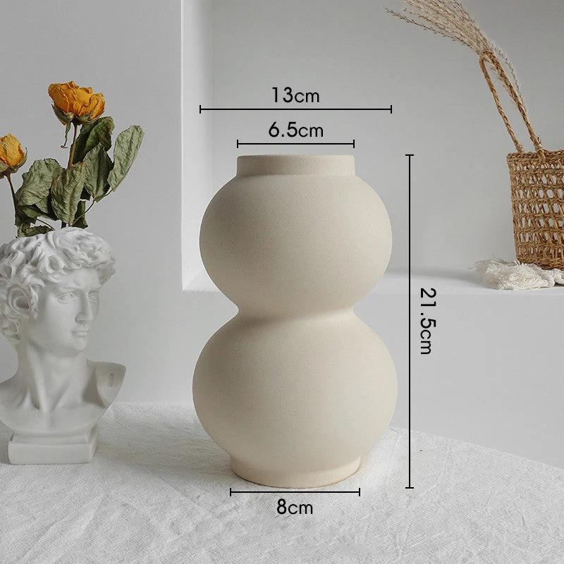 Simplicity Ceramic Vase Dry Flower Arrangement Home Decoration Ornament Living Room Display Art Vases by GJG Denim