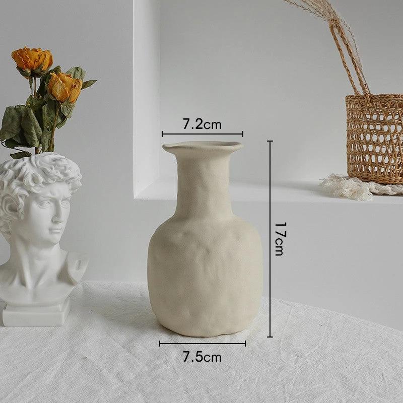 Simplicity Ceramic Vase Dry Flower Arrangement Home Decoration Ornament Living Room Display Art Vases by GJG Denim