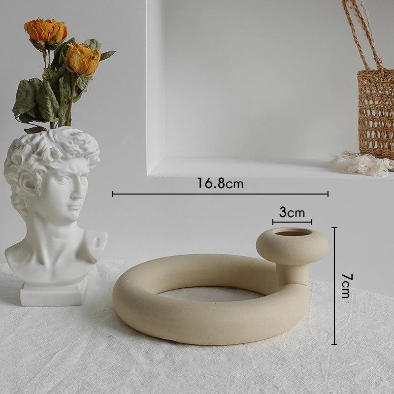 Simplicity Ceramic Vase Dry Flower Arrangement Home Decoration Ornament Living Room Display Art Vases by GJG Denim
