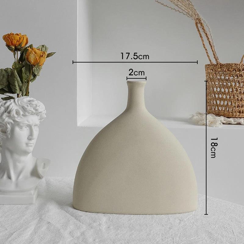 Simplicity Ceramic Vase Dry Flower Arrangement Home Decoration Ornament Living Room Display Art Vases by GJG Denim