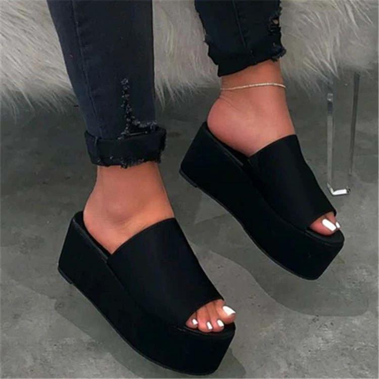HOT Summer Sandals Women Wedges Shoes Pumps High Heels Sandals Flip Flop Chaussures Femme Platform Sandals Sandalia Feminina New by GJG Denim
