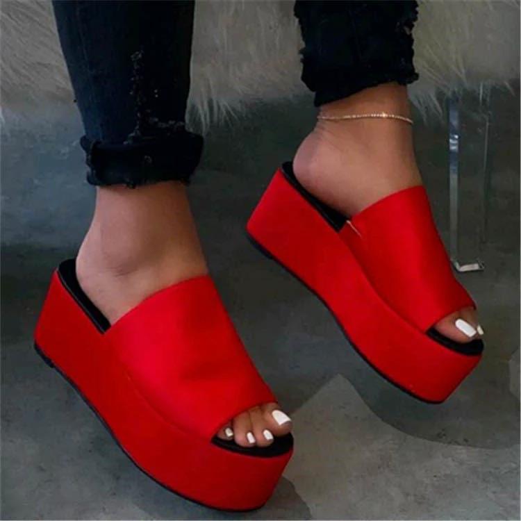 HOT Summer Sandals Women Wedges Shoes Pumps High Heels Sandals Flip Flop Chaussures Femme Platform Sandals Sandalia Feminina New by GJG Denim