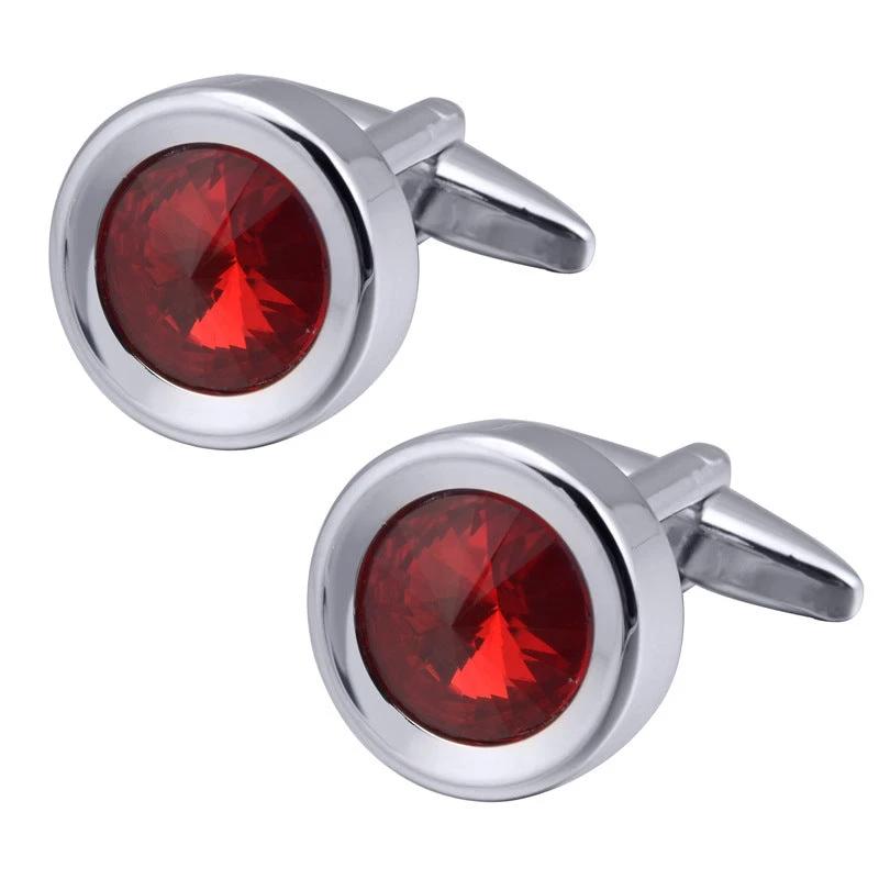 Men's Round Multi-Faceted Satellite Diamond Crystal Cufflinks by GJG Denim