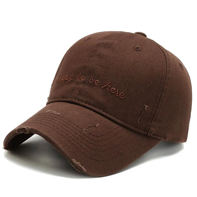 Men's Solid Color Letter Embroidered Baseball Cap by GJG Denim
