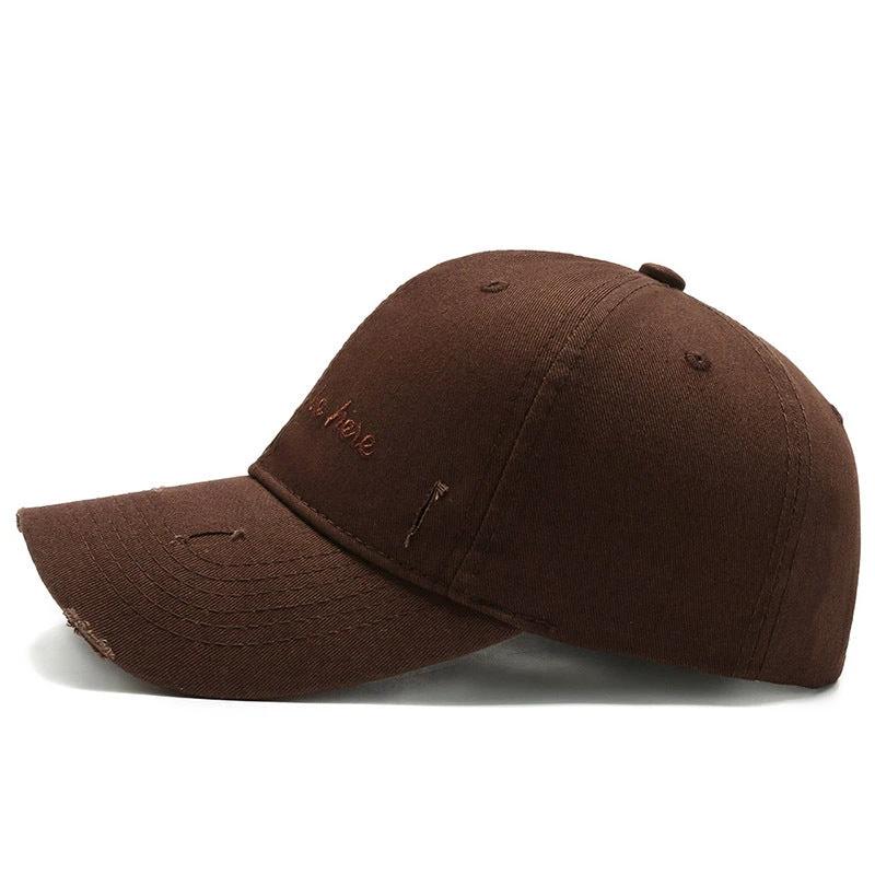 Men's Solid Color Letter Embroidered Baseball Cap by GJG Denim