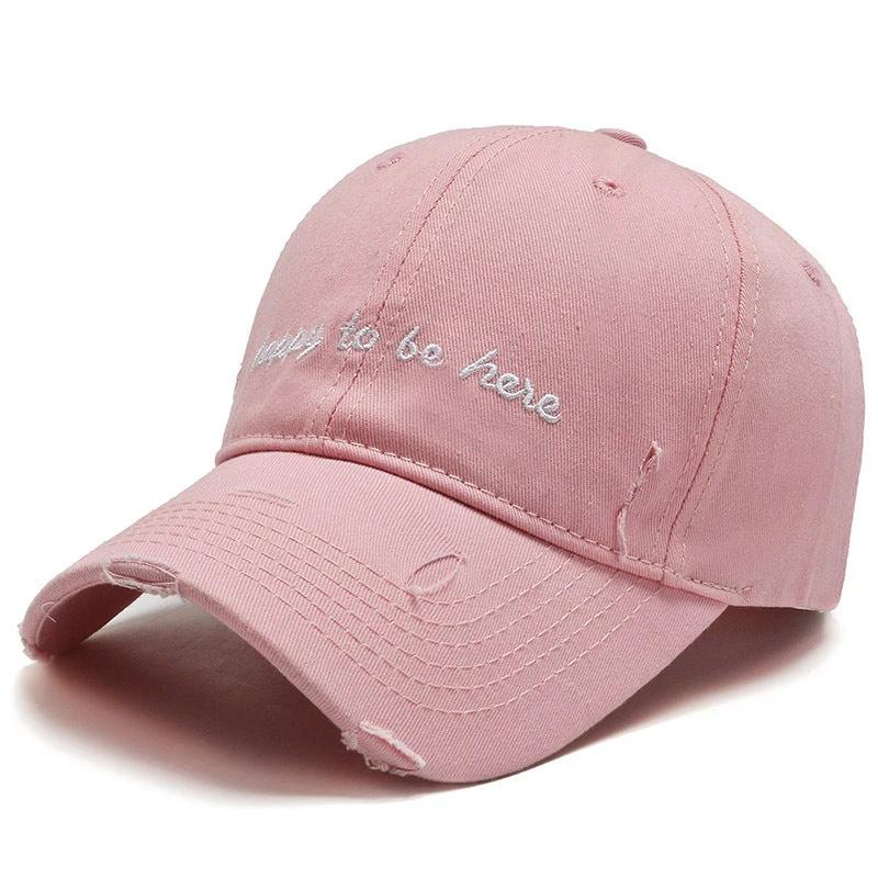Men's Solid Color Letter Embroidered Baseball Cap by GJG Denim