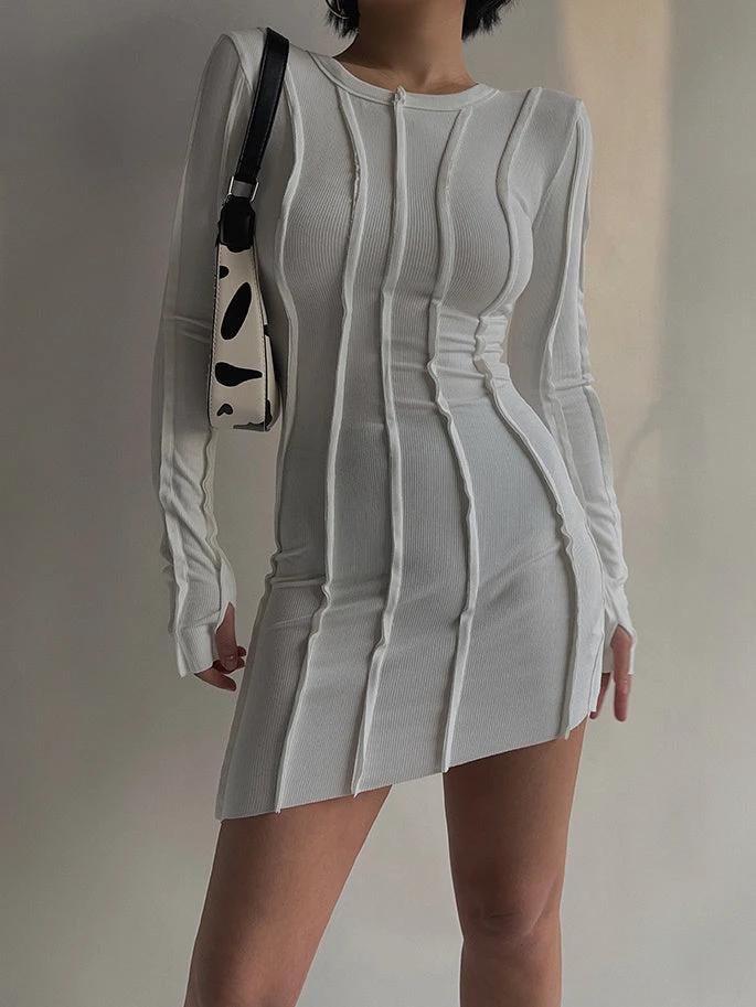 long sleeve round neck dress by GJG Denim