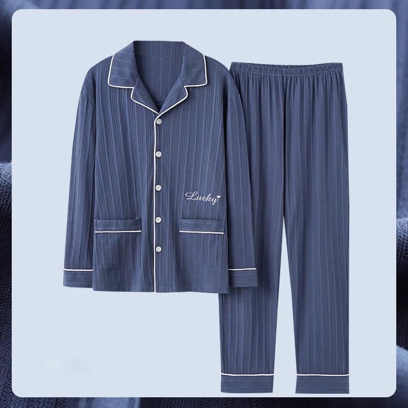 Men's Long Sleeve Pajamas by GJG Denim