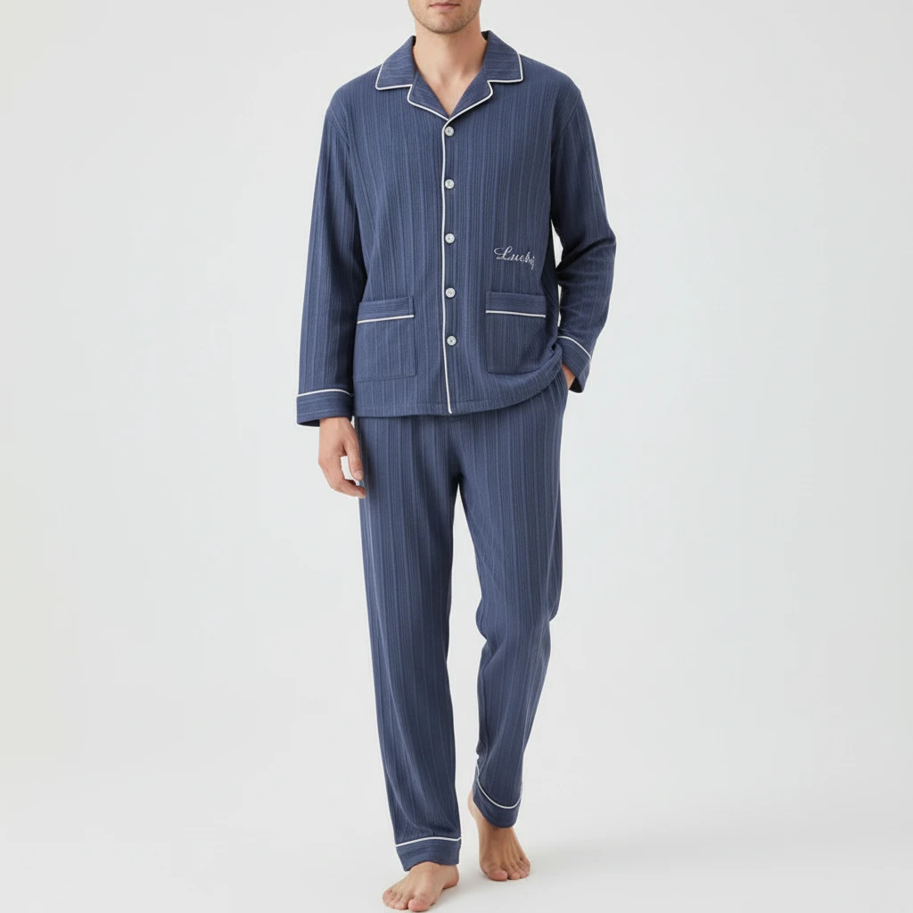 Men's Long Sleeve Pajamas by GJG Denim