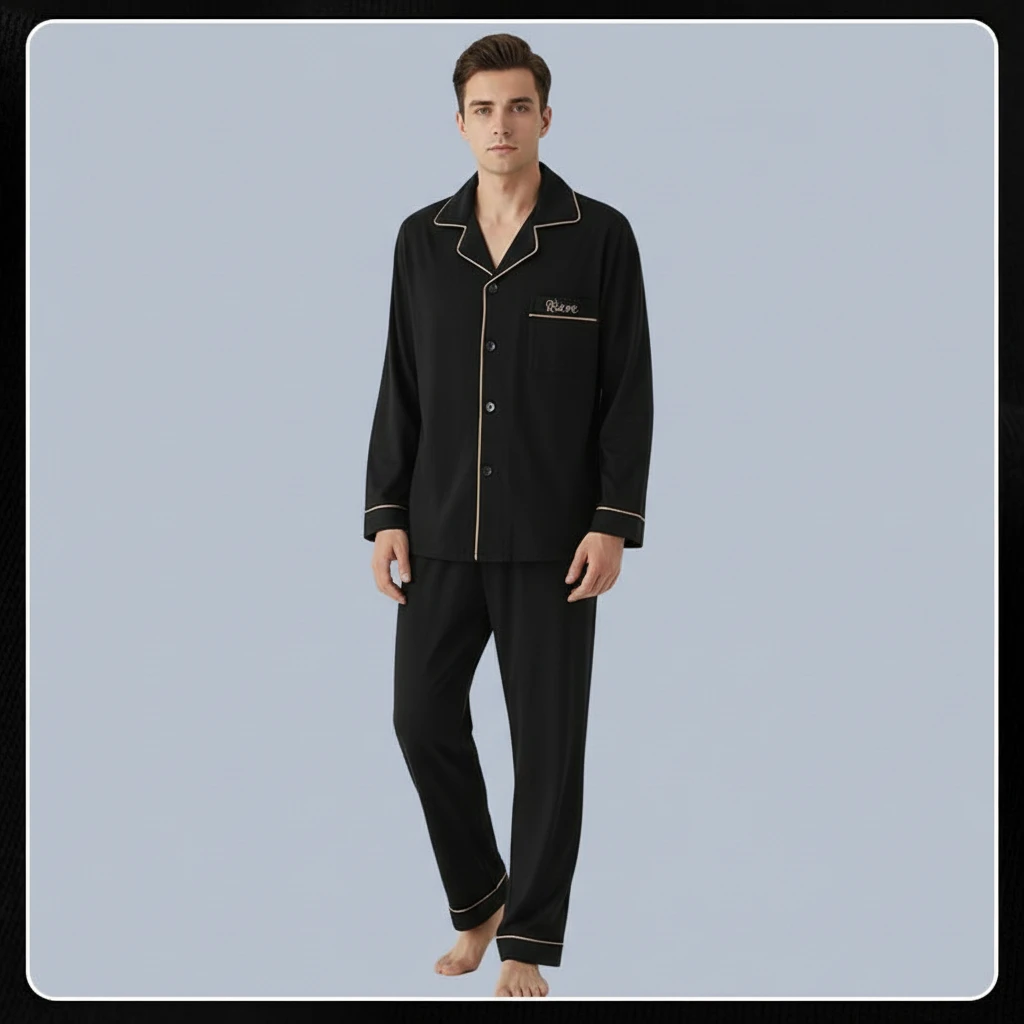 Men's Long Sleeve Pajamas by GJG Denim