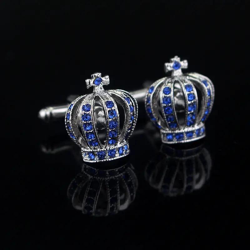 Classic Diamond Crown Shape Cufflinks For Men by GJG Denim
