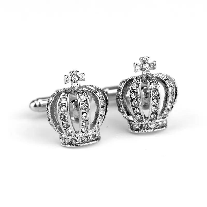 Classic Diamond Crown Shape Cufflinks For Men by GJG Denim